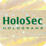 Design 1 - goldenes Hologramm mit grünem Logo
