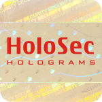 Design 1 - goldenes Hologramm mit rotem Logo