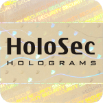 Design 1 - goldenes Hologramm mit schwarzem Logo