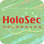 Design 1 - grünes Hologramm mit rotem Logo