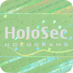 Design 1 - grünes Hologramm mit silbernem Logo