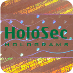 Design 1 - kupferfarbenes Hologramm mit grünem Logo
