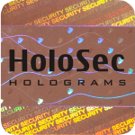 Design 1 - kupferfarbenes Hologramm mit schwarzem Logo