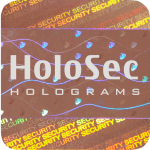 Design 1 - kupferfarbenes Hologramm mit silbernem Logo