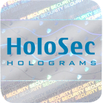  Design 1 - silbernes Hologramm mit blauem Logo