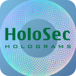 Design 2 - blaues Hologramm mit grünem Logo