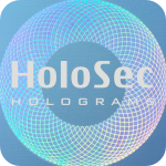 Design 2 - blaues Hologramm mit silbernem Logo