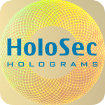  Design 2 - goldenes Hologramm mit blauem Logo