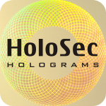 Design 2 - goldenes Hologramm mit schwarzem Logo