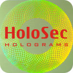 Design 2 - grünes Hologramm mit rotem Logo