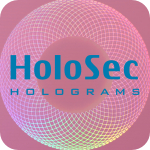  Design 2 - rosafarbenes Hologramm mit blauem Logo
