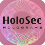 Design 2 - rosafarbenes Hologramm mit schwarzem Logo