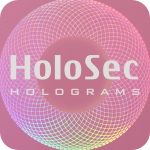 Design 2 - rosafarbenes Hologramm mit silbernem Logo