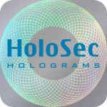  Design 2 - silbernes Hologramm mit blauem Logo