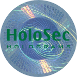 Design 3 - blaues Hologramm mit grünem Logo