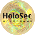 Design 3 - goldenes Hologramm mit schwarzem Logo