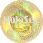Design 3 - goldenes Hologramm mit silbernem Logo