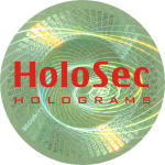 Design 3 - grünes Hologramm mit rotem Logo