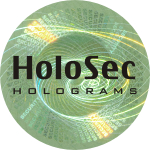 Design 3 - grünes Hologramm mit schwarzem Logo