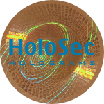  Design 3 - kupferfarbenes Hologramm mit blauem Logo
