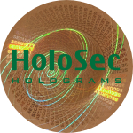 Design 3 - kupferfarbenes Hologramm mit grünem Logo