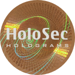 Design 3 - kupferfarbenes Hologramm mit silbernem Logo