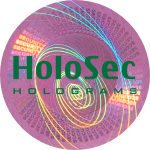 Design 3 - rosa Hologramm mit grünem Logo