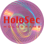 Design 3 - rosa Hologramm mit rotem Logo