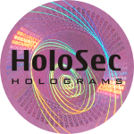 Design 3 - rosa Hologramm mit schwarzem Logo