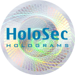  Design 3 - silbernes Hologramm mit blauem Logo