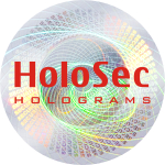 Design 3 - silbernes Hologramm mit rotem Logo