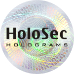 Design 3 - silbernes Hologramm mit schwarzem Logo