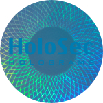  Design 4 - blaues Hologramm mit blauem Logo