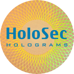  Design 4 - goldenes Hologramm mit blauem Logo