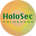 Design 4 - goldenes Hologramm mit grünem Logo