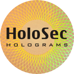 Design 4 - goldenes Hologramm mit schwarzem Logo