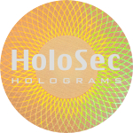 Design 4 - goldenes Hologramm mit silbernem Logo