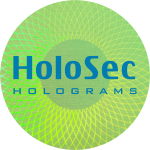  Design 4 - grünes Hologramm mit blauem Logo