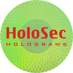 Design 4 - grünes Hologramm mit rotem Logo