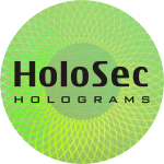 Design 4 - grünes Hologramm mit schwarzem Logo