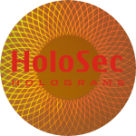 Design 4 - kupferfarbenes Hologramm mit rotem Logo