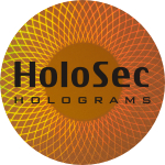 Design 4 - kupferfarbenes Hologramm mit schwarzem Logo