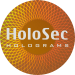 Design 4 - kupferfarbenes Hologramm mit silbernem Logo