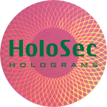 Design 4 - rosa Hologramm mit grünem Logo