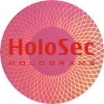 Design 4 - rosa Hologramm mit rotem Logo