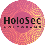 Design 4 - rosa Hologramm mit schwarzem Logo
