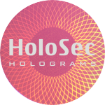 Design 4 - rosa Hologramm mit silbernem Logo