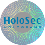  Design 4 - silbernes Hologramm mit blauem Logo