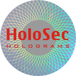 Design 4 - silbernes Hologramm mit rotem Logo