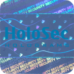 Design 1 - blaues Hologramm mit blauem Logo